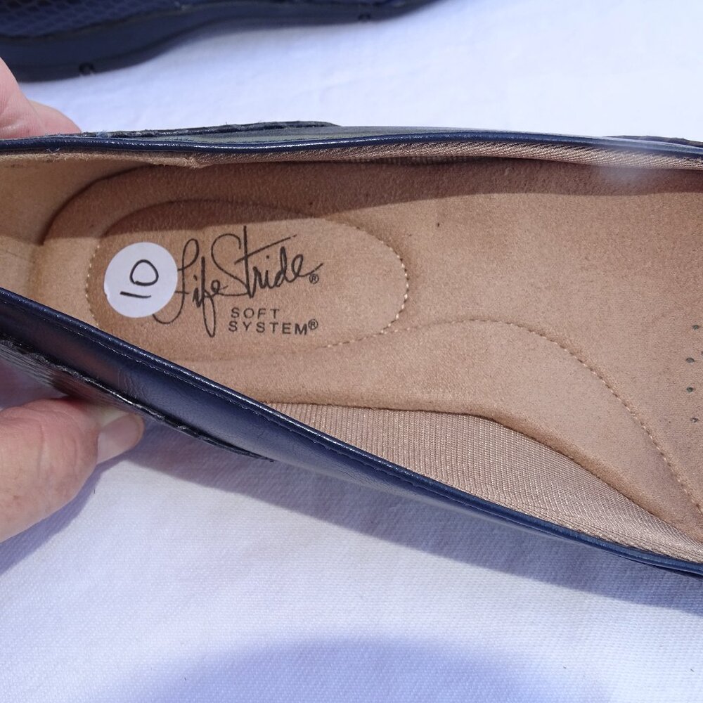 Life Stride Women's Deja Vu Ballet Flat Navy Size 10M - Picture 6 of 10